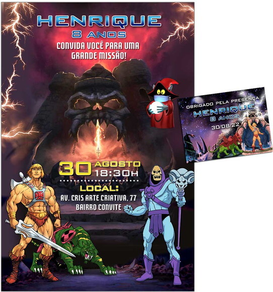 Convite Digital C/tag Master Universe He-man