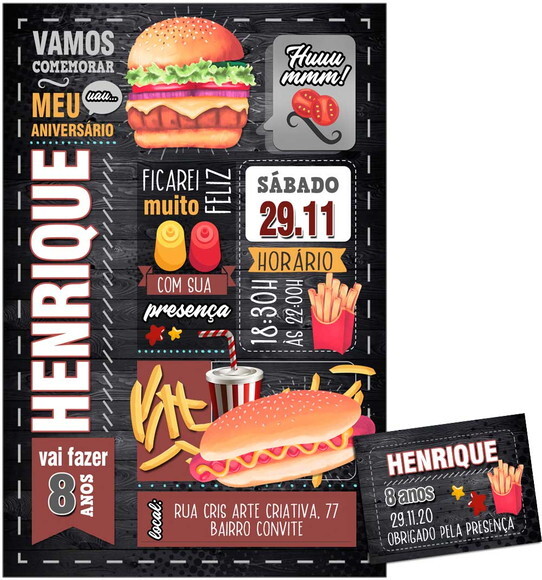 CONVITE DIGITAL C/TAG Menu Lanches 2