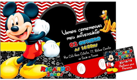 CONVITE DIGITAL C/TAG Mickey Mouse 2