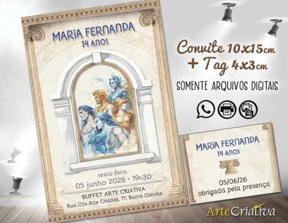 Convite Digital C/tag Mitologia Grega 1