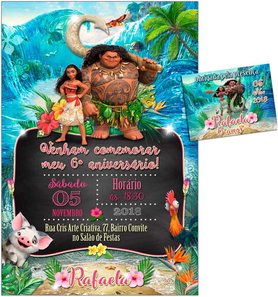 CONVITE DIGITAL C/TAG Moana
