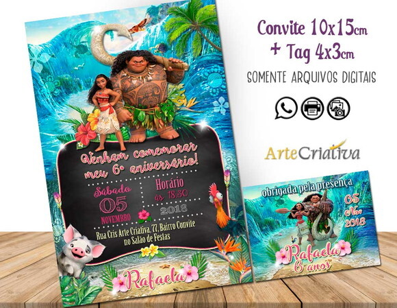 CONVITE DIGITAL C/TAG Moana