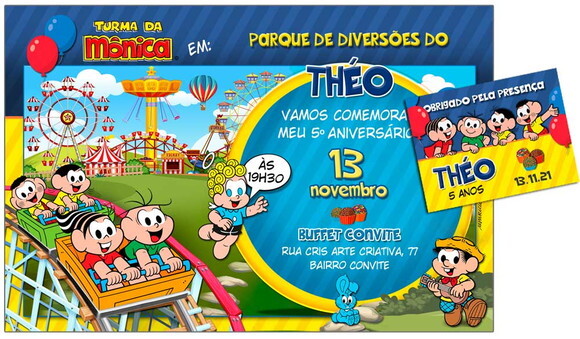 CONVITE DIGITAL C/TAG Parque Turma da Mônica