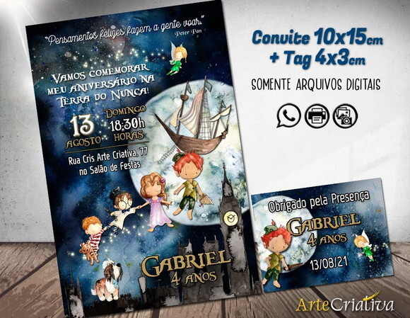 CONVITE DIGITAL C/TAG Peter Pan 2