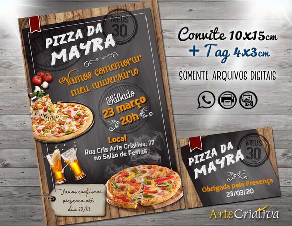 CONVITE DIGITAL C/TAG Pizza 3