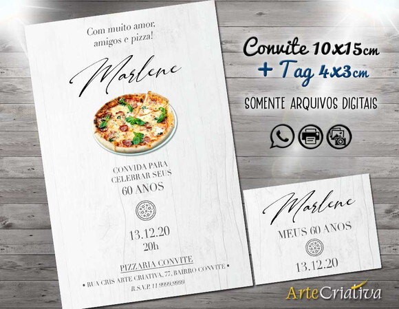 CONVITE DIGITAL C/TAG Pizza 6