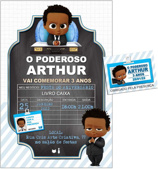 CONVITE DIGITAL C/TAG Poderoso Chefinho Moreno 2