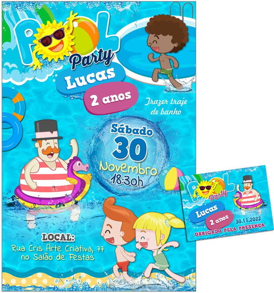 CONVITE DIGITAL C/TAG Pool Party Bita 2