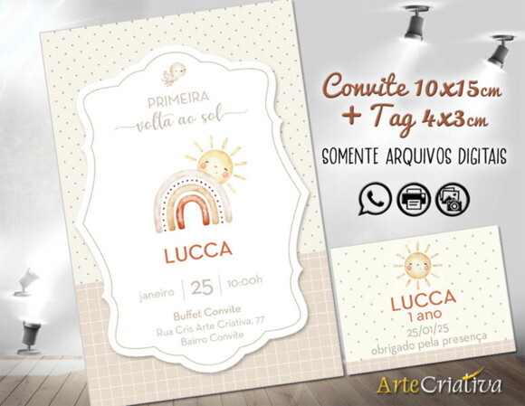 Convite Digital C/tag Primeira Volta ao Sol 2