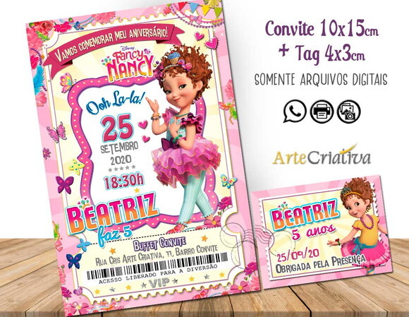 CONVITE DIGITAL C/TAG Princesa Nancy Fancy 3