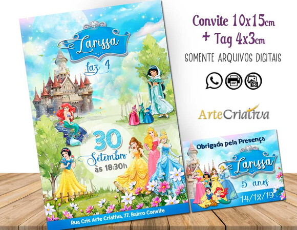 CONVITE DIGITAL C/TAG Princesas