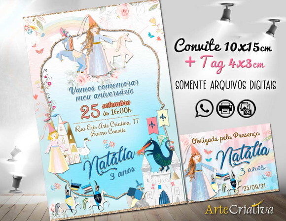 CONVITE DIGITAL C/TAG Princesas Meri Meri 3
