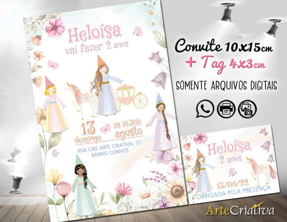 CONVITE DIGITAL C/TAG Princesas Meri Meri 7
