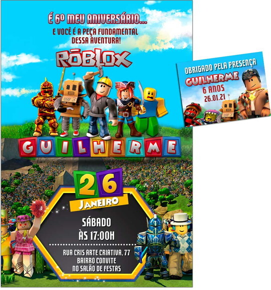 CONVITE DIGITAL C/TAG Roblox