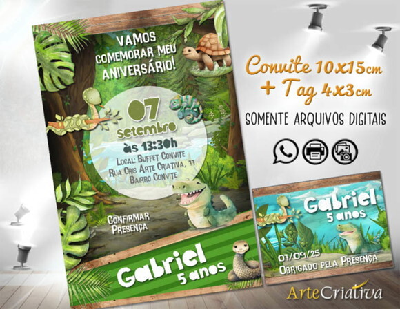 Convite Digital C/tag Repteis 2