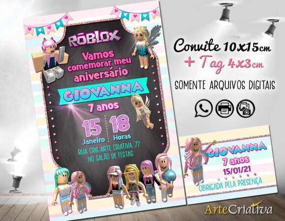 CONVITE DIGITAL C/TAG Roblox 2