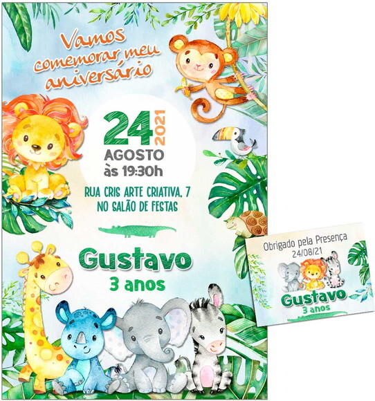CONVITE DIGITAL C/TAG Safari Menino 10