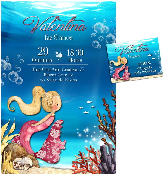 CONVITE DIGITAL C/TAG Sereia 16