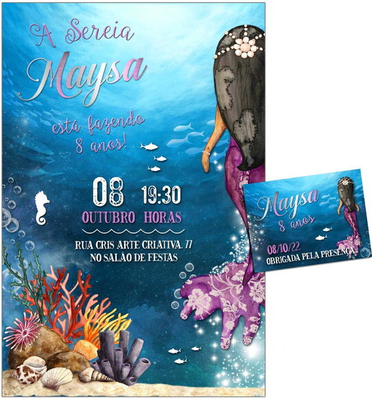 CONVITE DIGITAL C/TAG Sereia 15