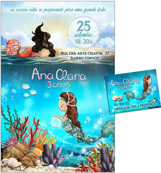 CONVITE DIGITAL C/TAG Sereia 18
