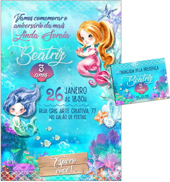CONVITE DIGITAL C/TAG Sereia 21
