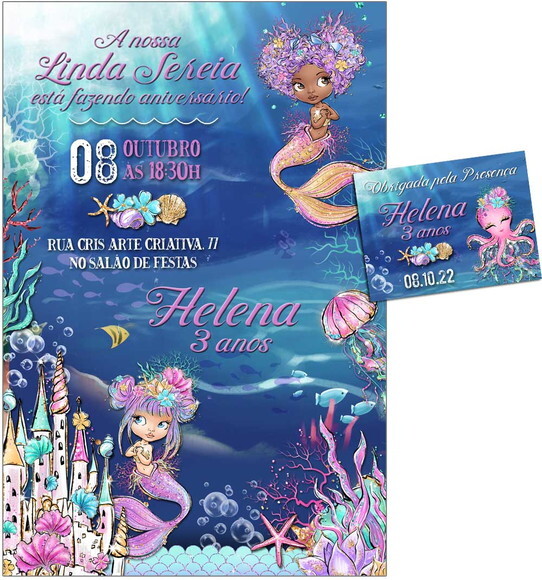 CONVITE DIGITAL C/TAG Sereia 22