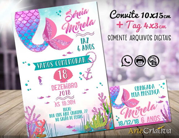 CONVITE DIGITAL C/TAG Sereia 9