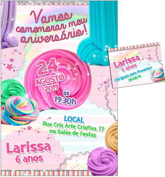 CONVITE DIGITAL C/TAG Slime Massinha