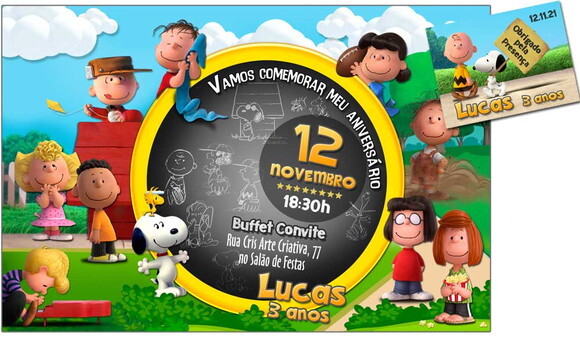 CONVITE DIGITAL C/TAG Snoopy 2