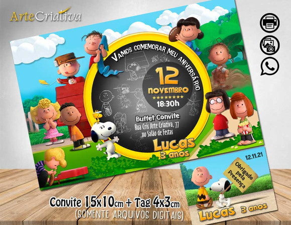 CONVITE DIGITAL C/TAG Snoopy 2