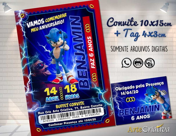 CONVITE DIGITAL C/TAG Sonic 3