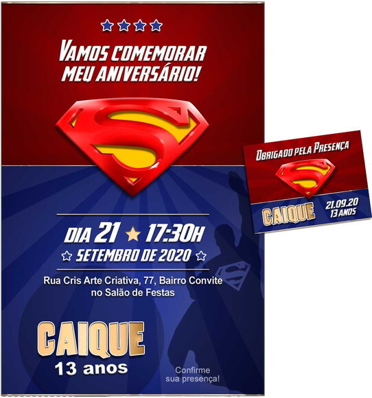 CONVITE DIGITAL C/TAG Super Homem 2