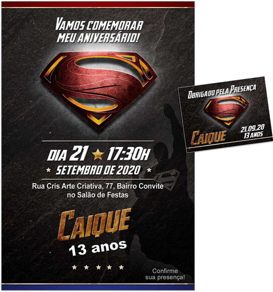 CONVITE DIGITAL C/TAG Super Homem 4