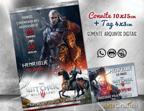 CONVITE DIGITAL C/TAG The Witcher
