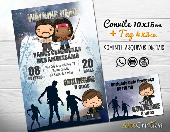 CONVITE DIGITAL C/TAG The Walking Dead