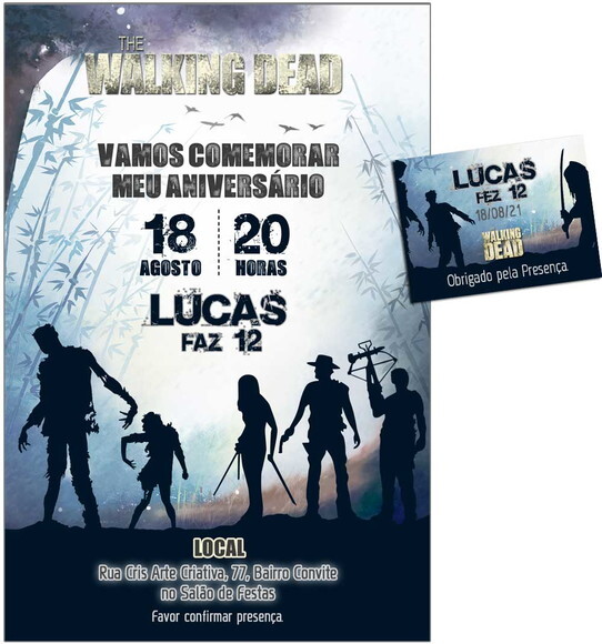 CONVITE DIGITAL C/TAG The Walking Dead 2
