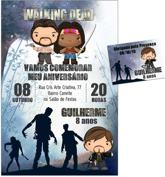 CONVITE DIGITAL C/TAG The Walking Dead