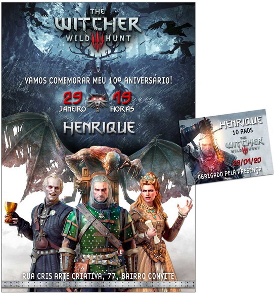 CONVITE DIGITAL C/TAG The Witcher