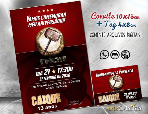 CONVITE DIGITAL C/TAG Thor 3