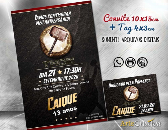 CONVITE DIGITAL C/TAG Thor 4
