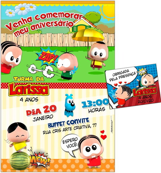CONVITE DIGITAL C/TAG Turma da Mônica Toy