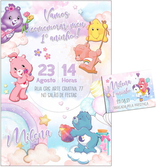 CONVITE DIGITAL C/TAG Ursinhos Carinhosos 1