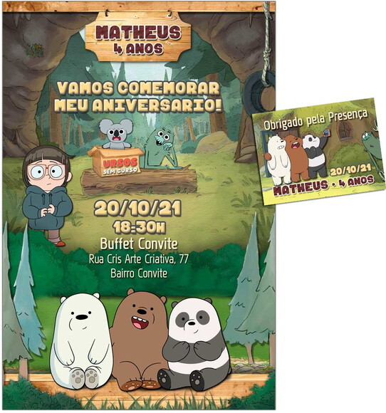 CONVITE DIGITAL C/TAG Urso sem Curso