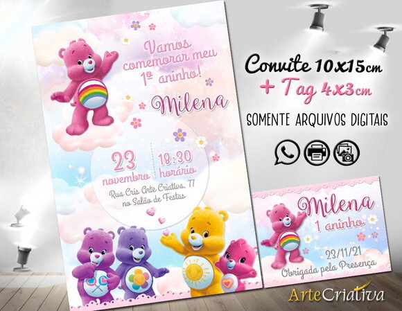 CONVITE DIGITAL C/TAG Ursinhos Carinhosos 3
