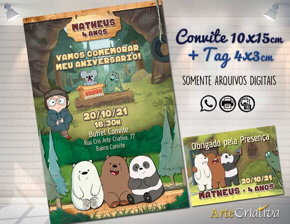 CONVITE DIGITAL C/TAG Urso sem Curso