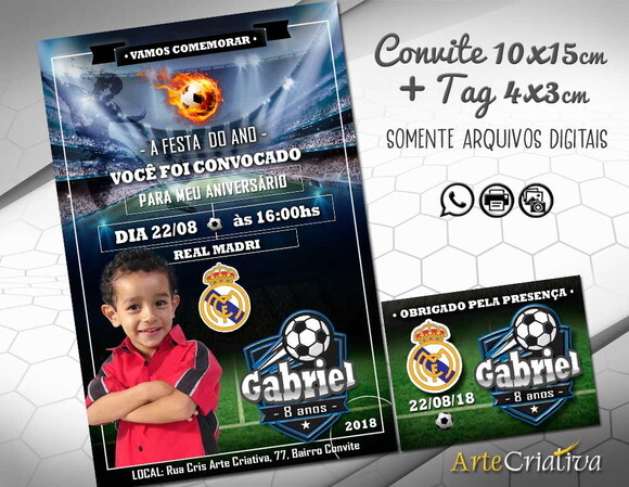 CONVITE DIGITAL e TAG Futebol Real Madri