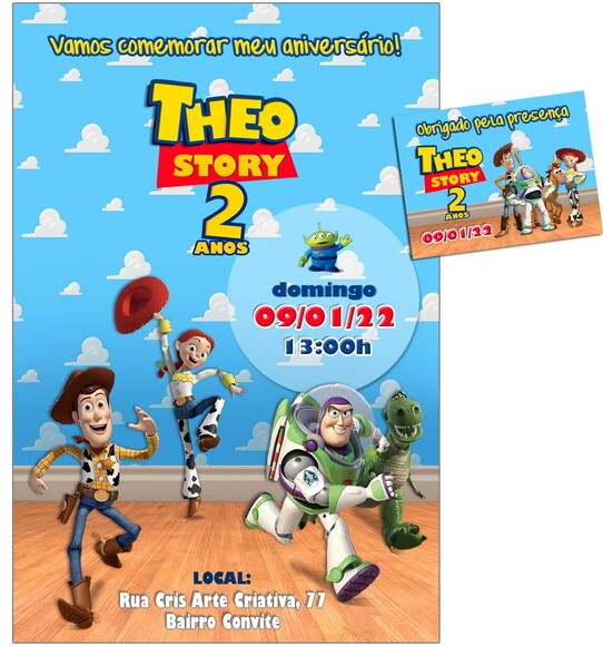 CONVITE DIGITAL e TAG Toy Story 4