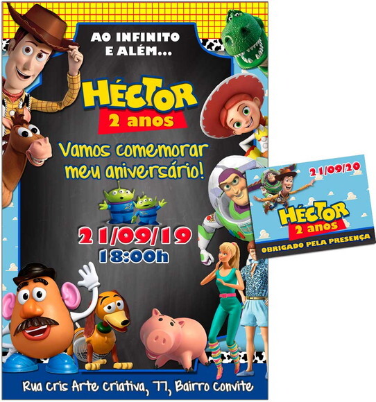 CONVITE DIGITAL e TAG Toy Story 2