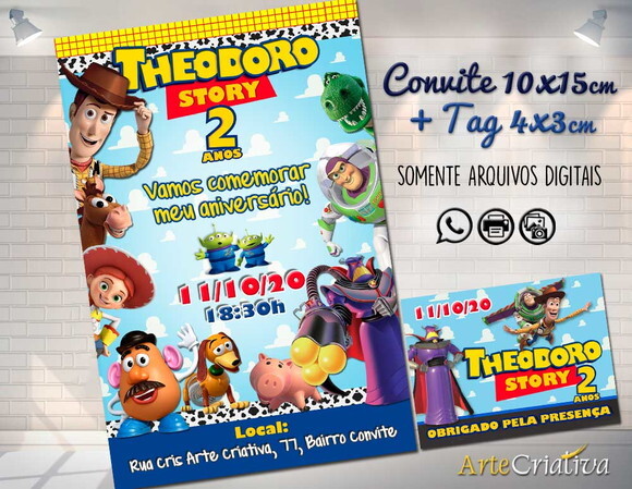 CONVITE DIGITAL e TAG Toy Story 3