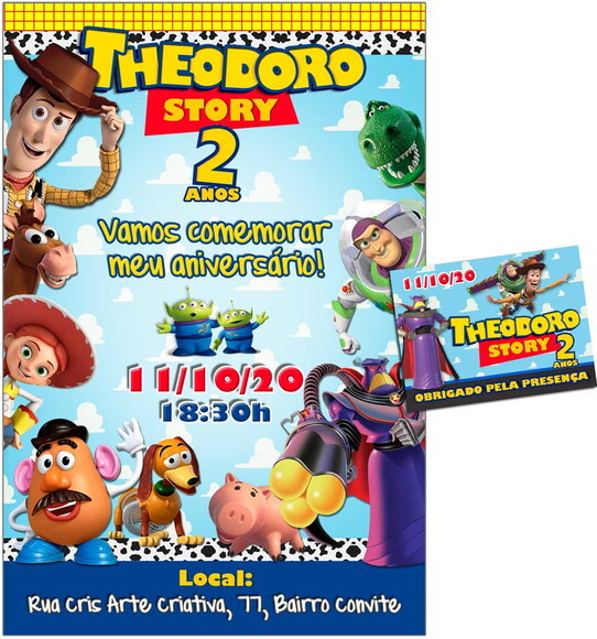 CONVITE DIGITAL e TAG Toy Story 3